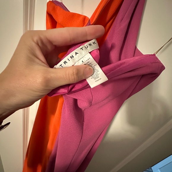 Wonderment 2 Trina Turk halter color block jumpsuit. - Picture 3 of 6